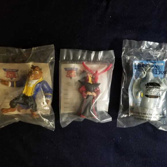 Disney Other - NIB NWOT 90s Disney BK Jafar, Beast, gargoyle toys